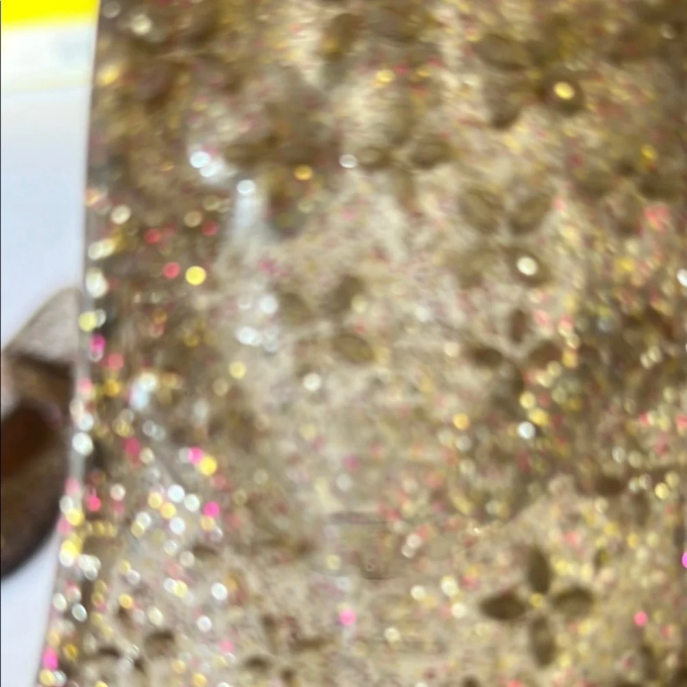 Source Unknown Brown/ pink Glitter Dress Shoes mini Melissa style #201